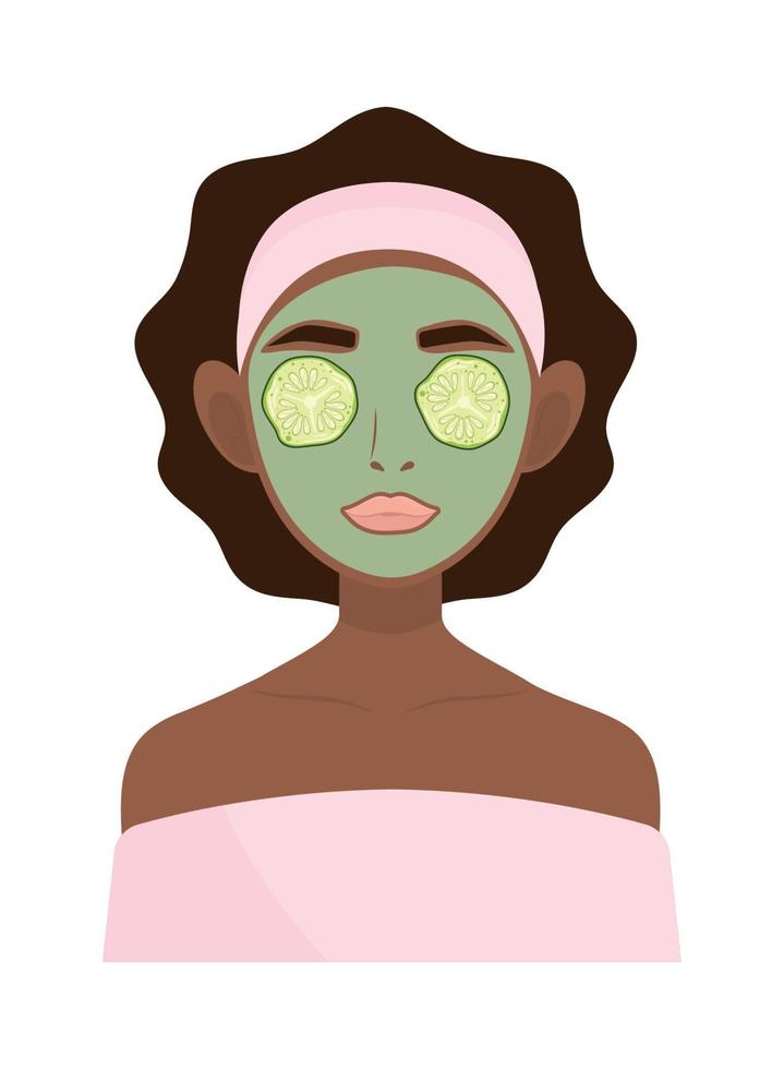 girl with cucumber mask vector