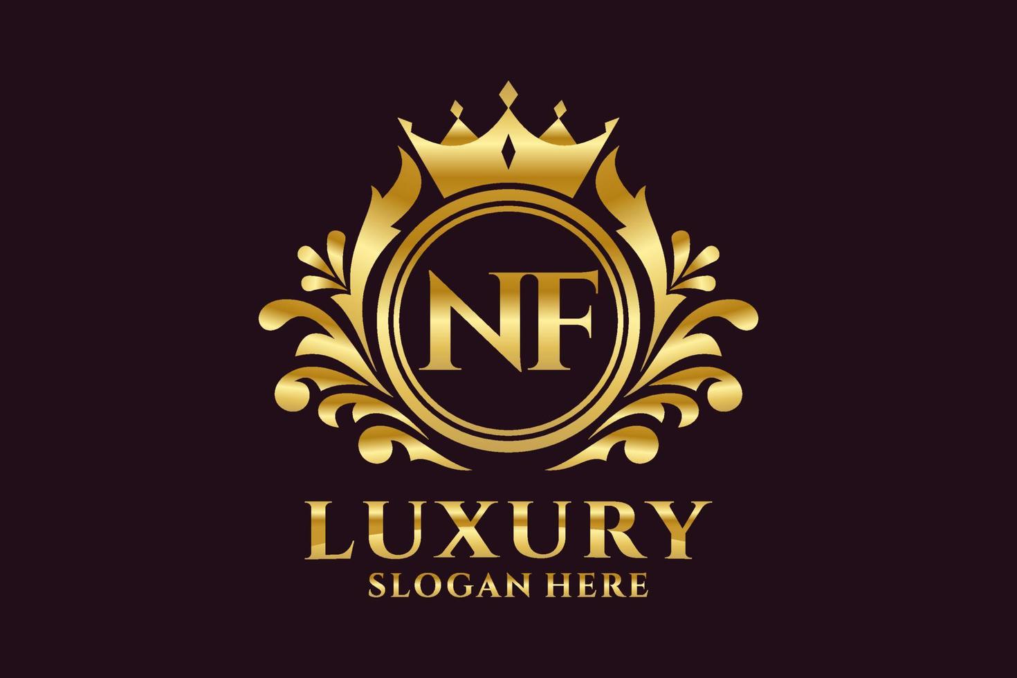 Initial NF Letter Royal Luxury Logo template in vector art for luxurious branding projects and other vector illustration.