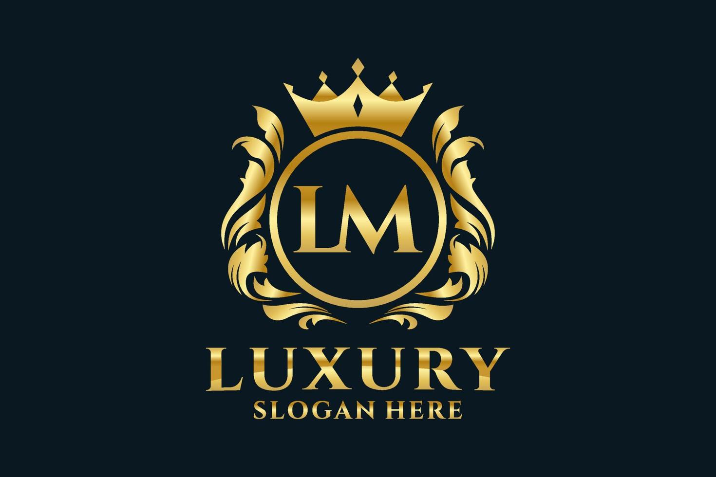 Initial LM Letter Royal Luxury Logo template in vector art for luxurious branding projects and other vector illustration.