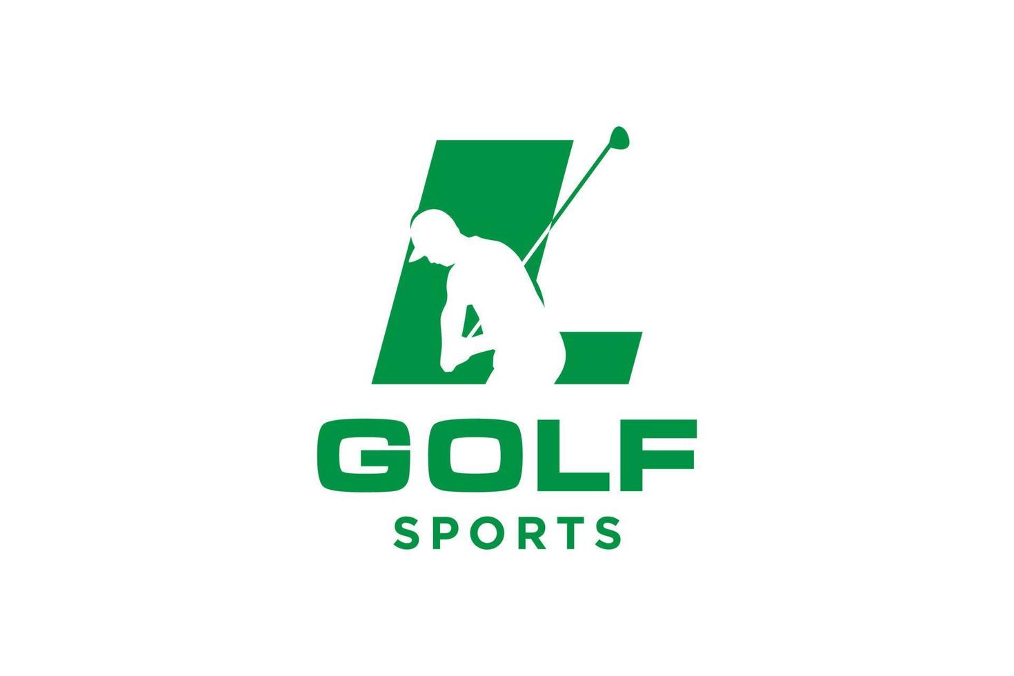 Alphabet letter icon logo L for Golf logo design vector template, Vector label of golf, Logo of golf championship, illustration, Creative icon, design concept