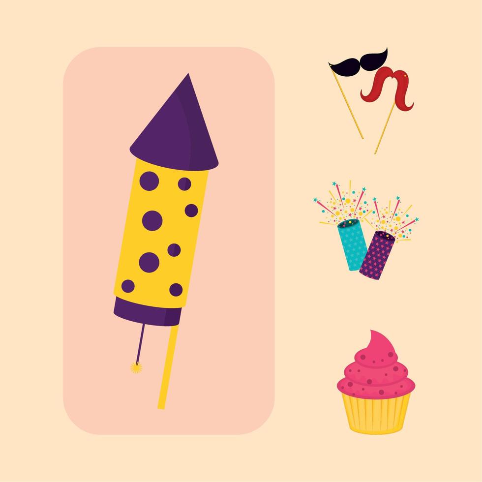 icons set of party vector