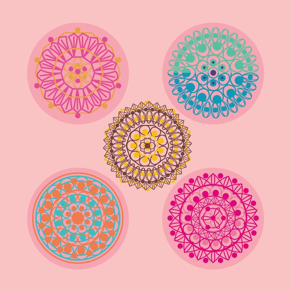 icons set mandala vector