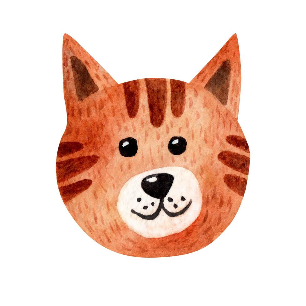 Ginger cat, watercolor element. vector