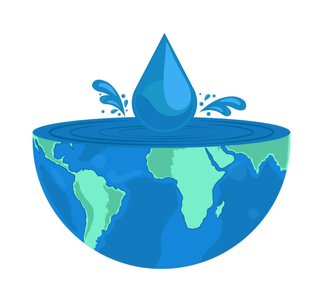 Gota de agua del mapa mundial vector