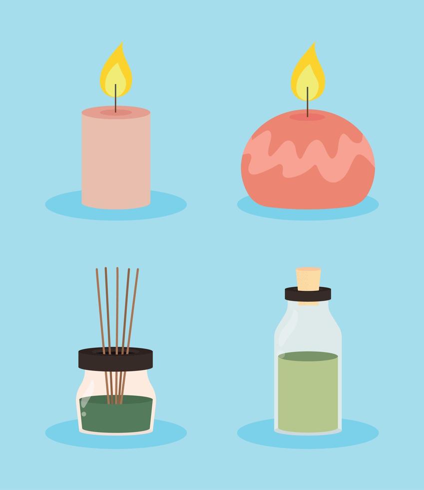 fragrance oil and candles vector