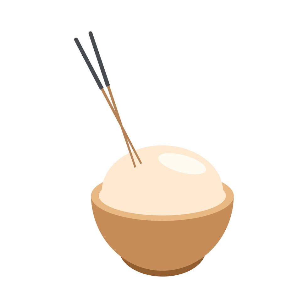 japanese food with chopsticks vector