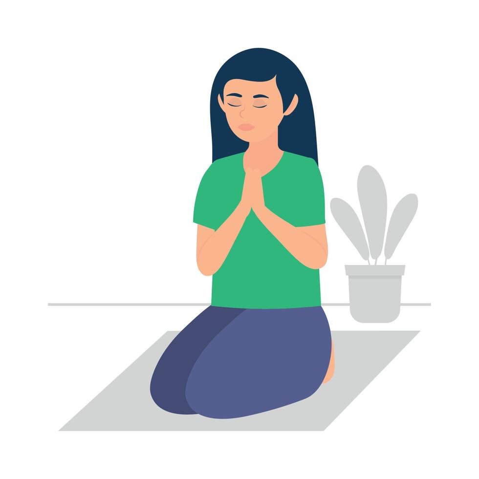 woman activity yoga vector