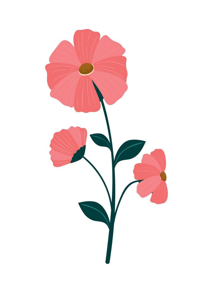 decorative flowers icon vector