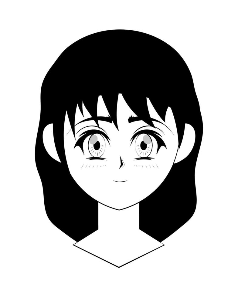 anime girl cartoon vector