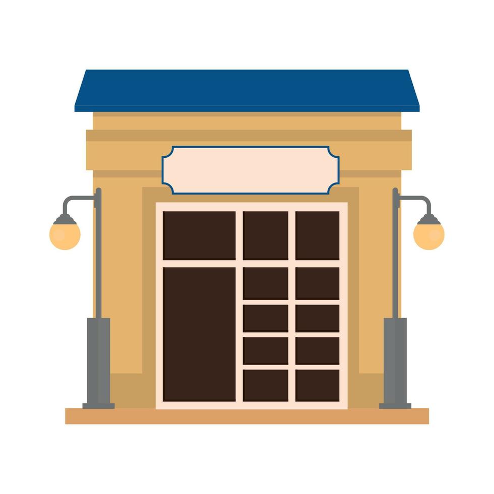 store front with lamps vector