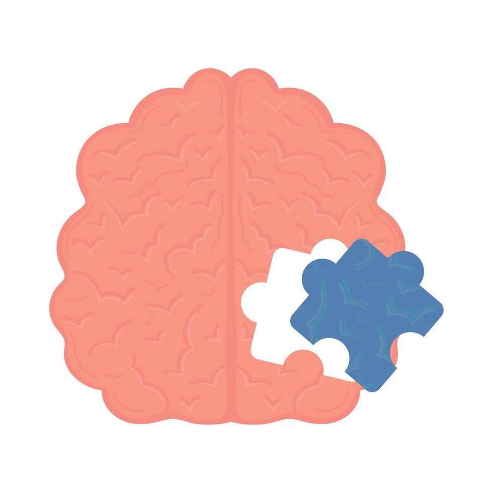 mental health day, brain puzzle vector