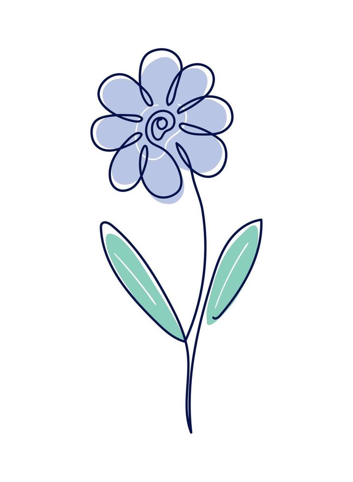 cute flower one line 10964951 Vector Art at Vecteezy