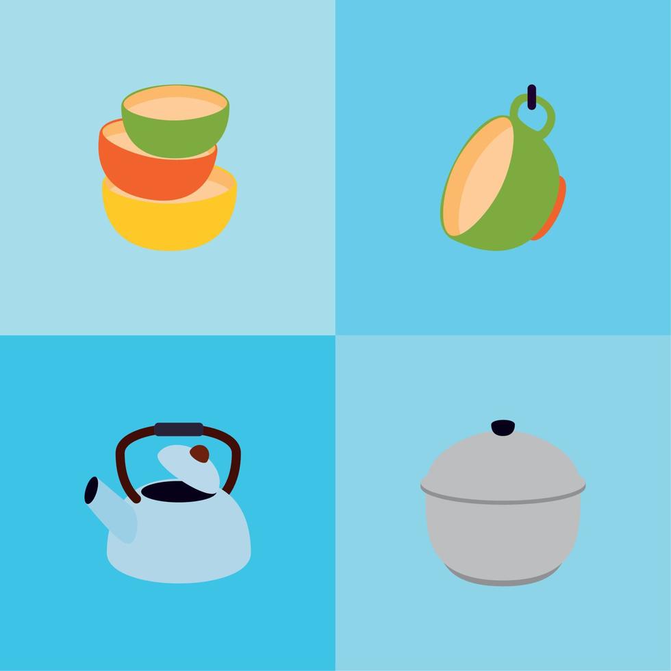 iconos de utensilios de cocina vector