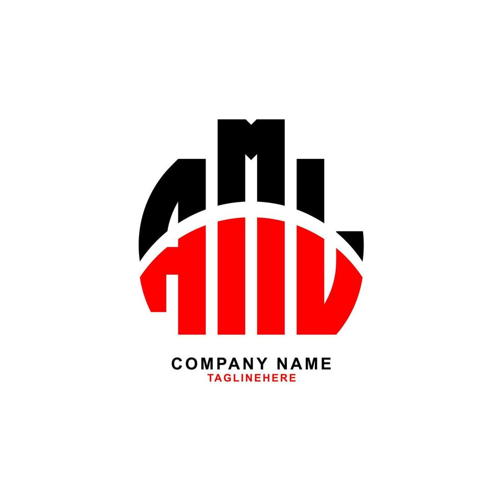 creative AML letter logo design with white background vector