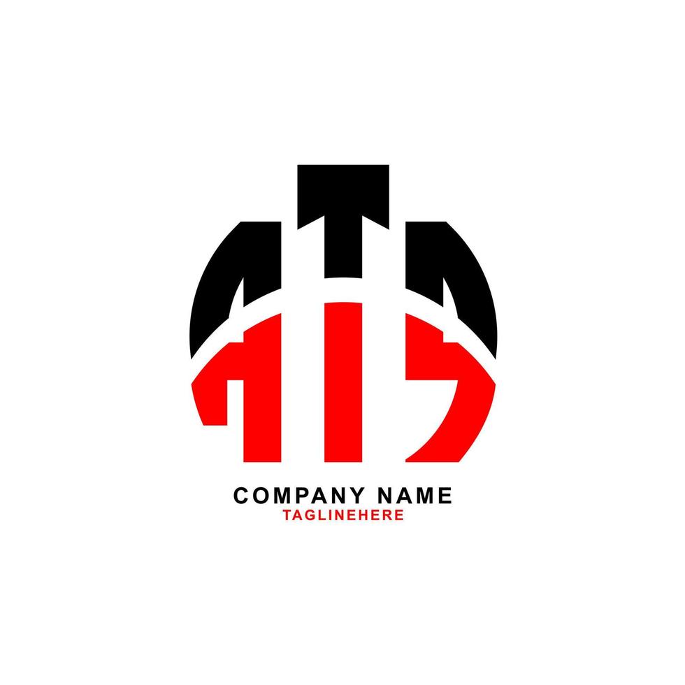 diseño creativo del logotipo de la letra atq con fondo blanco vector