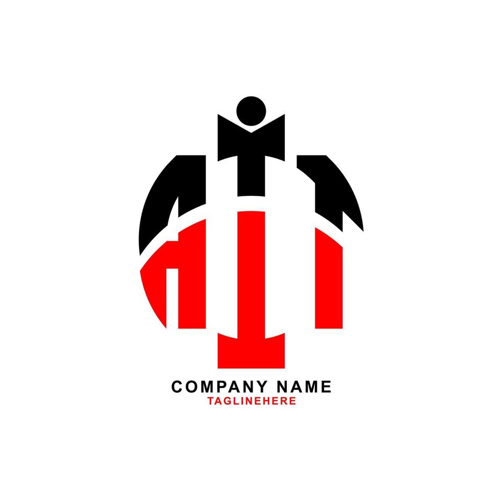 creative AIT letter logo design with white background vector