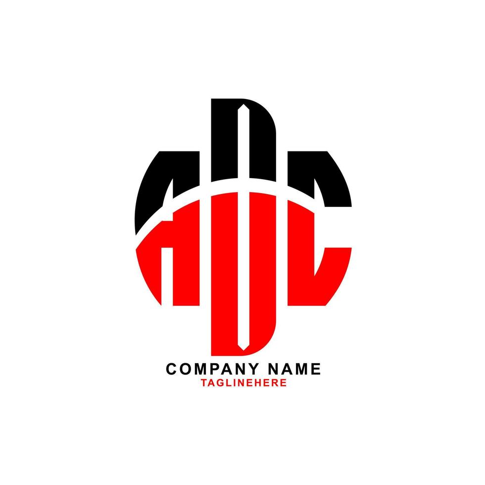 diseño creativo del logotipo de la letra adc con fondo blanco vector