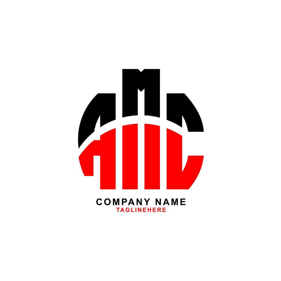 diseño creativo del logotipo de la letra amc con fondo blanco vector