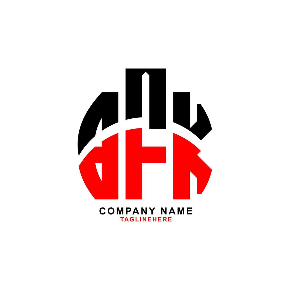 diseño creativo del logotipo de la letra bfk con fondo blanco vector