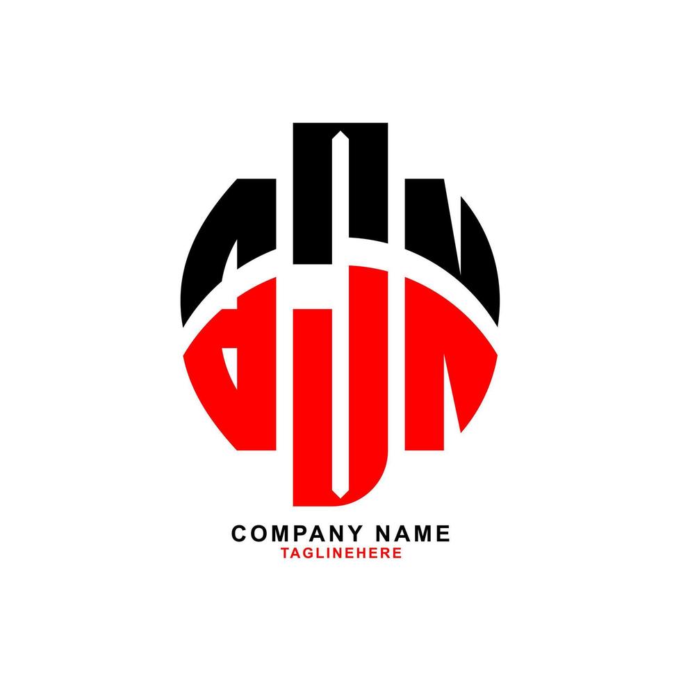 diseño creativo del logotipo de la letra bjn con fondo blanco vector