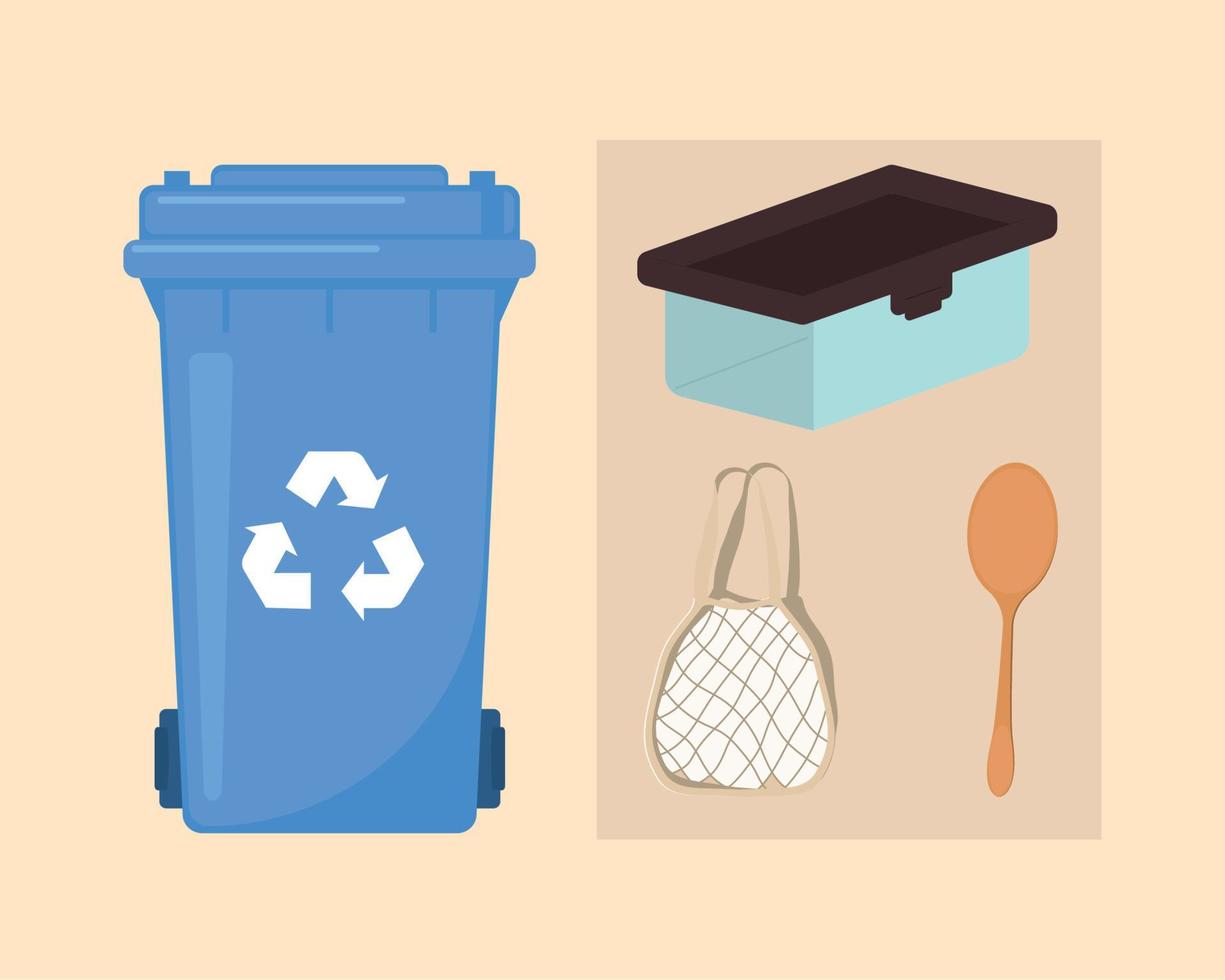 set of zero waste vector
