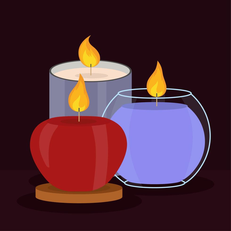 candles aromatic design vector