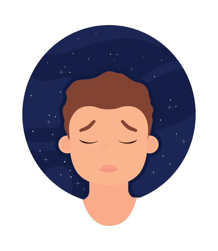 bored man and mental health vector