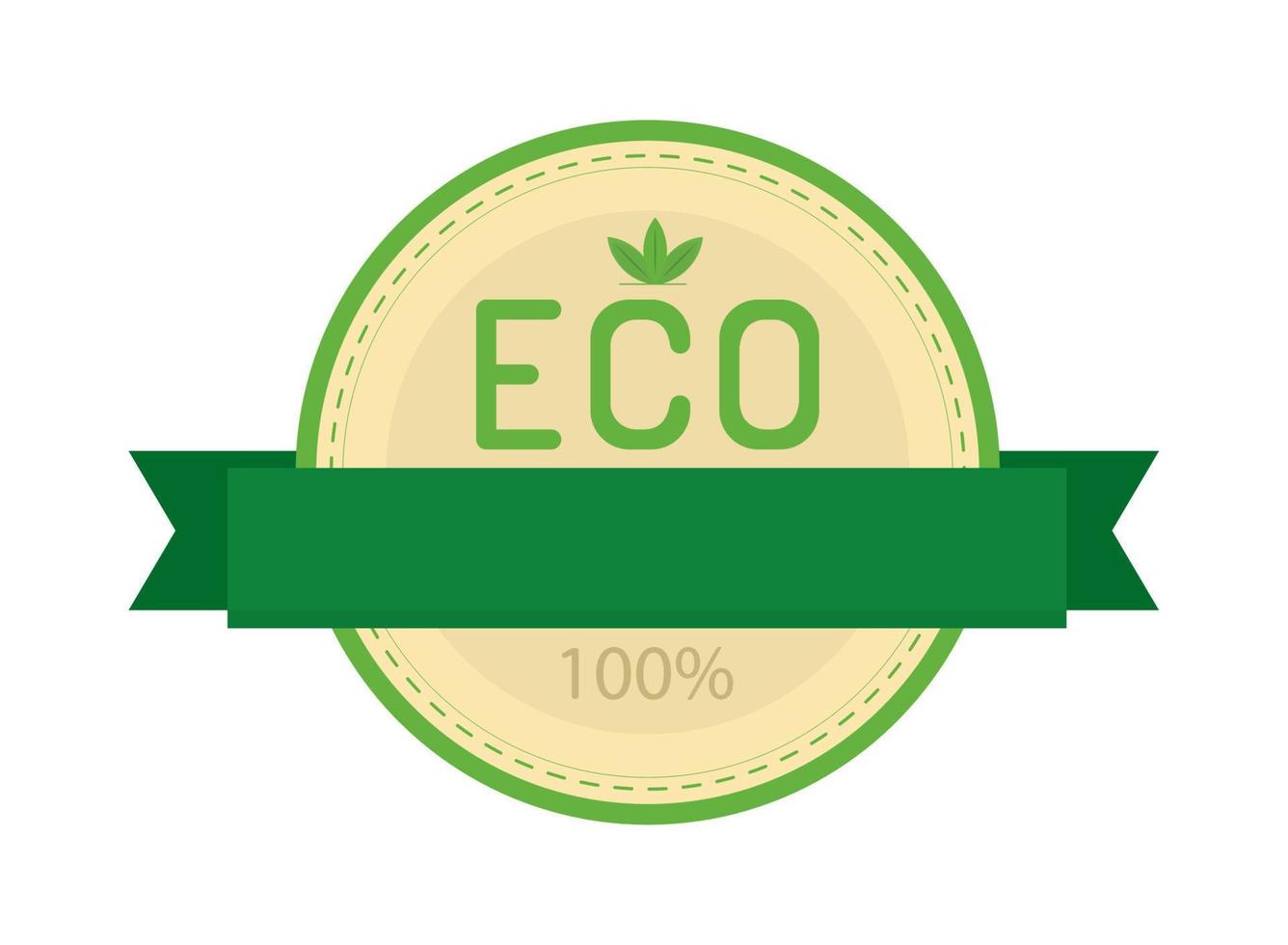 ecology label with ribbon vector
