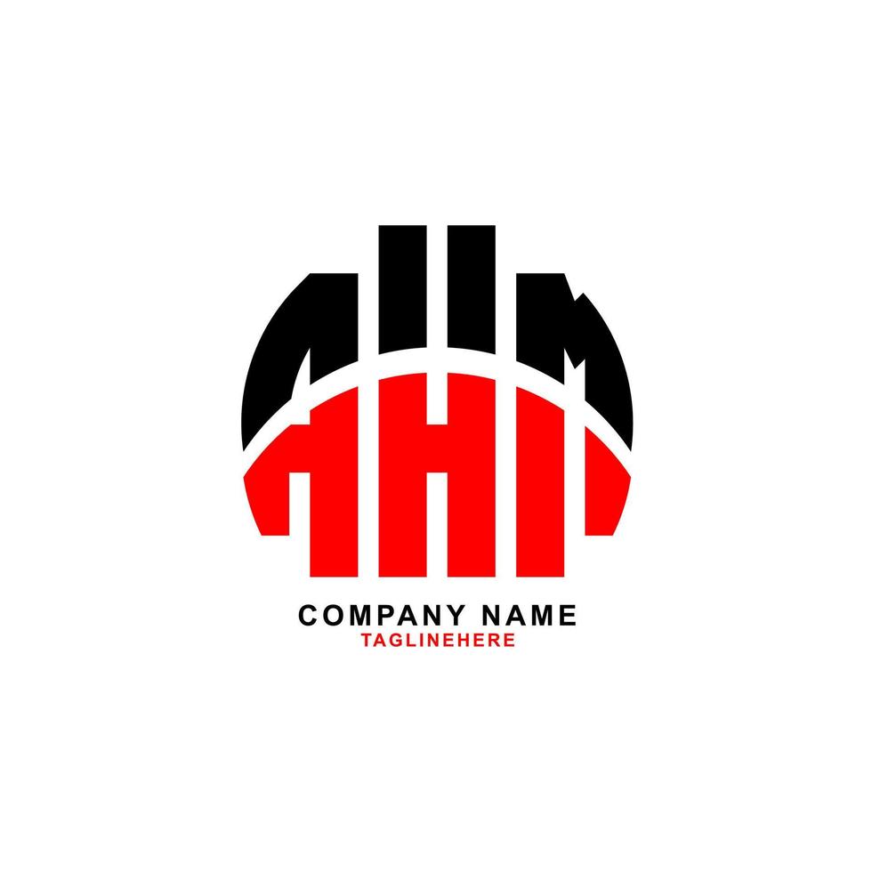 diseño creativo del logotipo de la letra ahm con fondo blanco vector