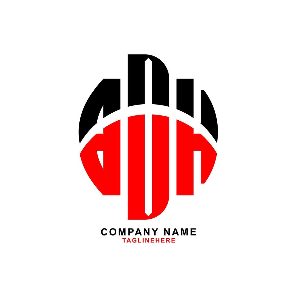 diseño creativo del logotipo de la letra bdh con fondo blanco vector