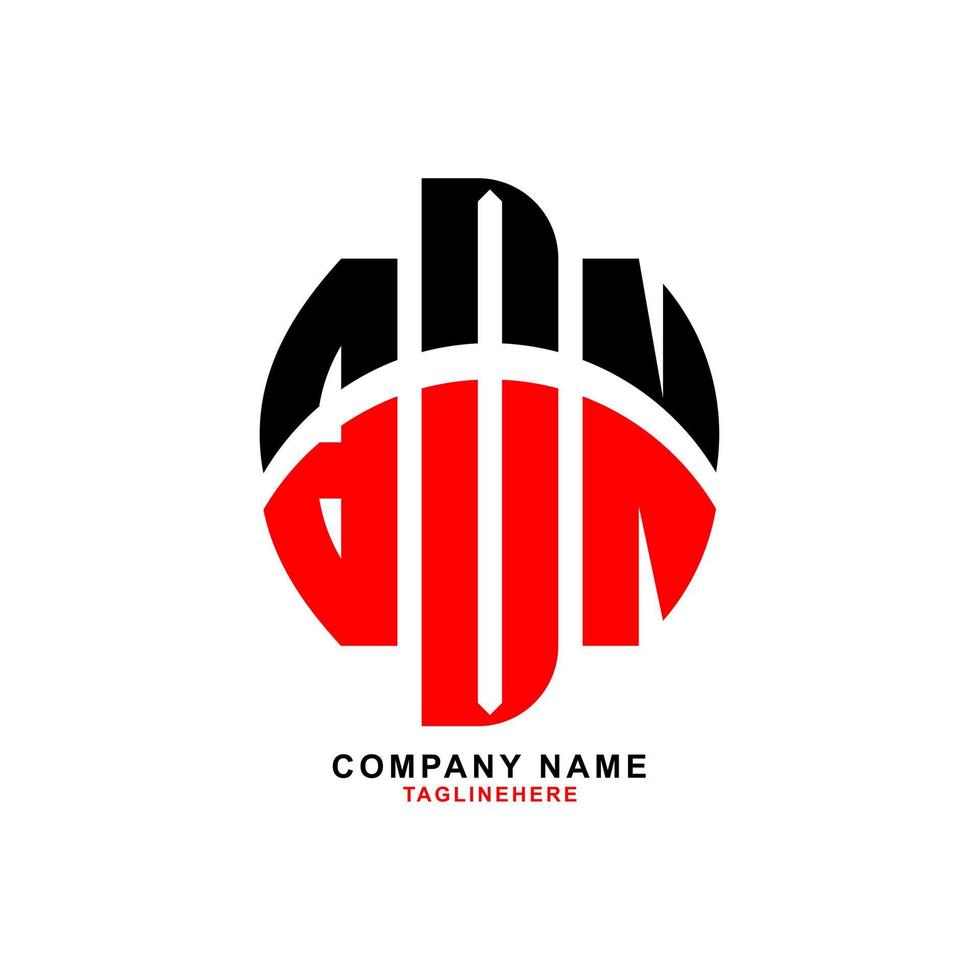 diseño creativo del logotipo de la letra bdn con fondo blanco vector