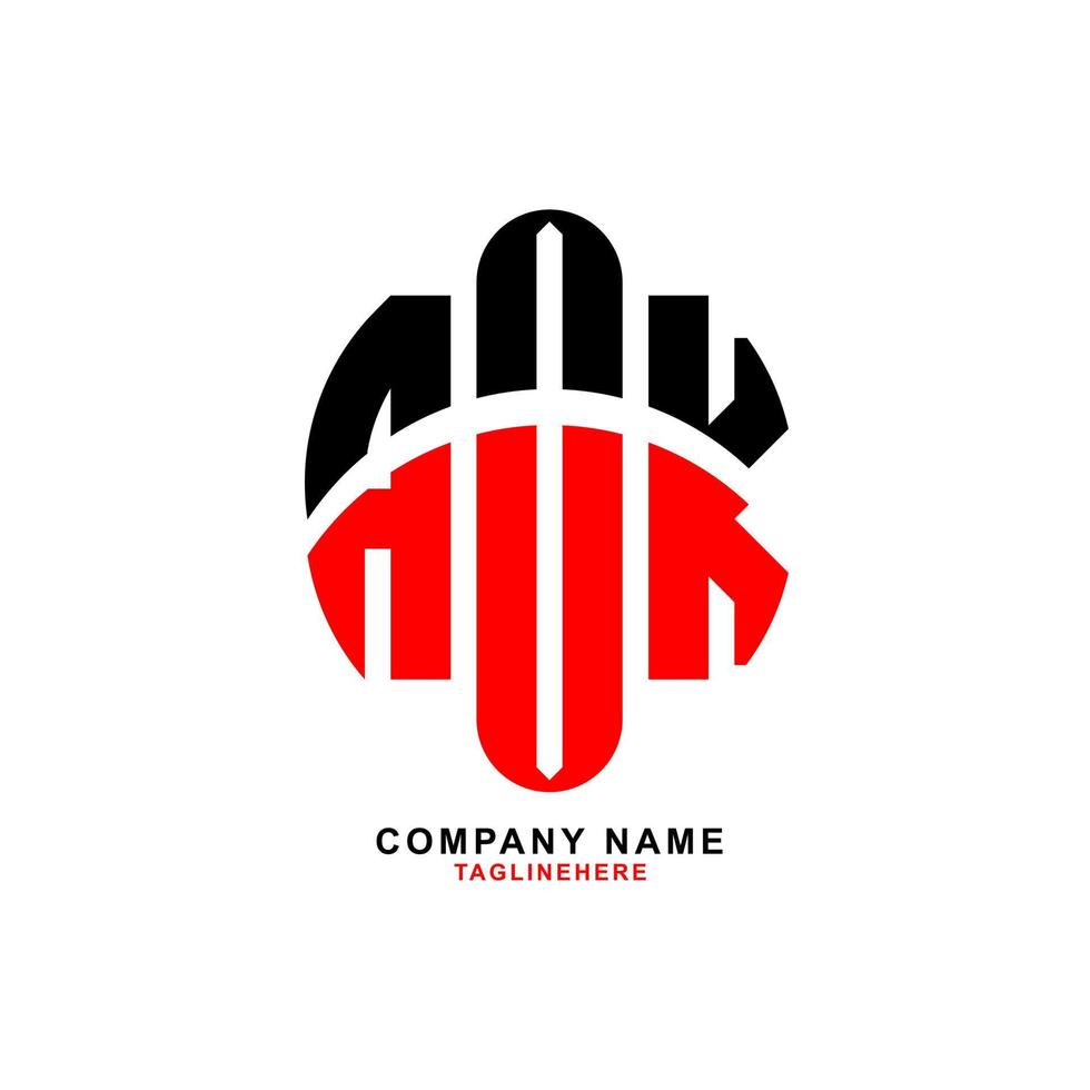 creative AOK letter logo design with white background vector