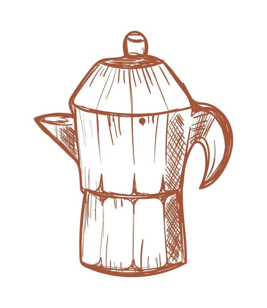 icono de olla moka vector