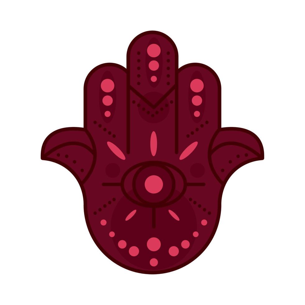 hamsa ornamento místico vector