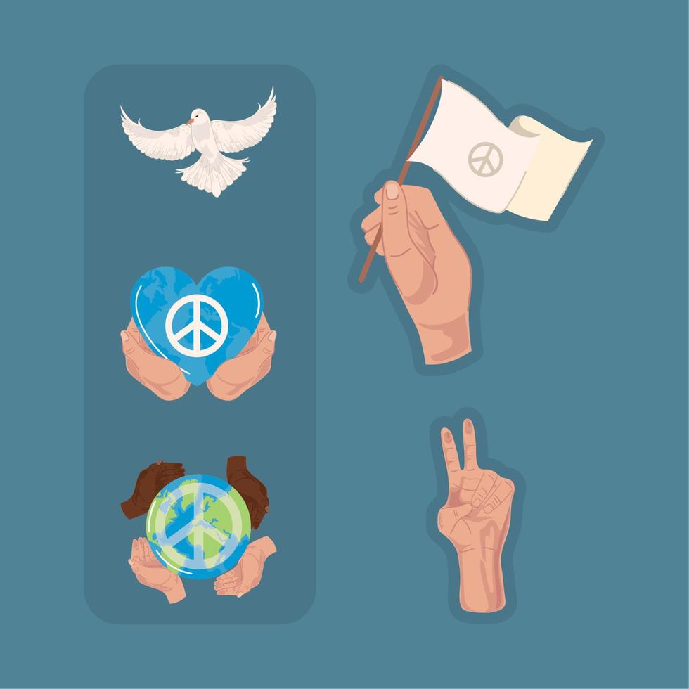 icon collection peace vector