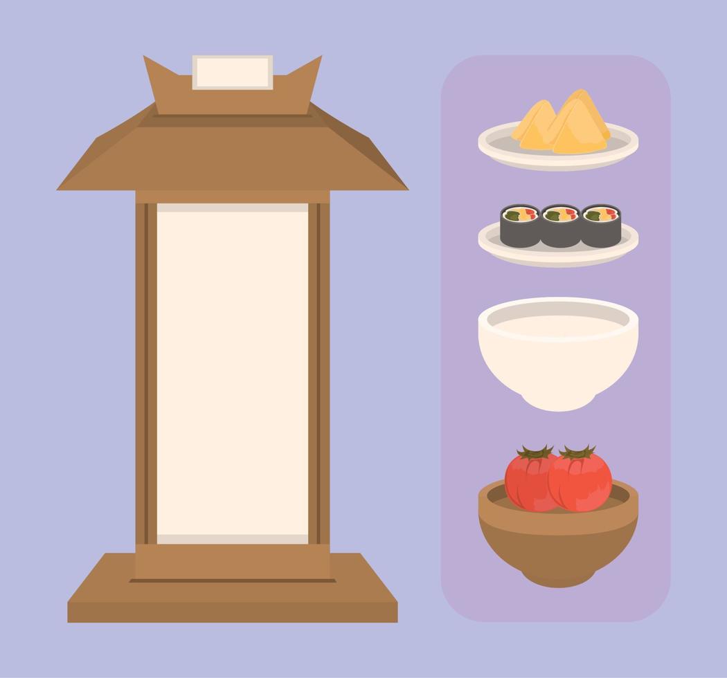 chuseok korean festive vector
