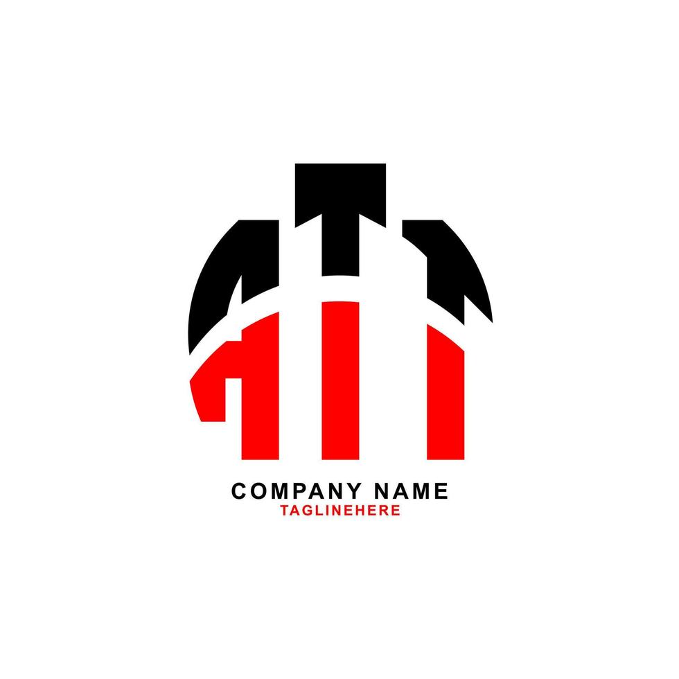 diseño creativo del logotipo de la letra att con fondo blanco vector
