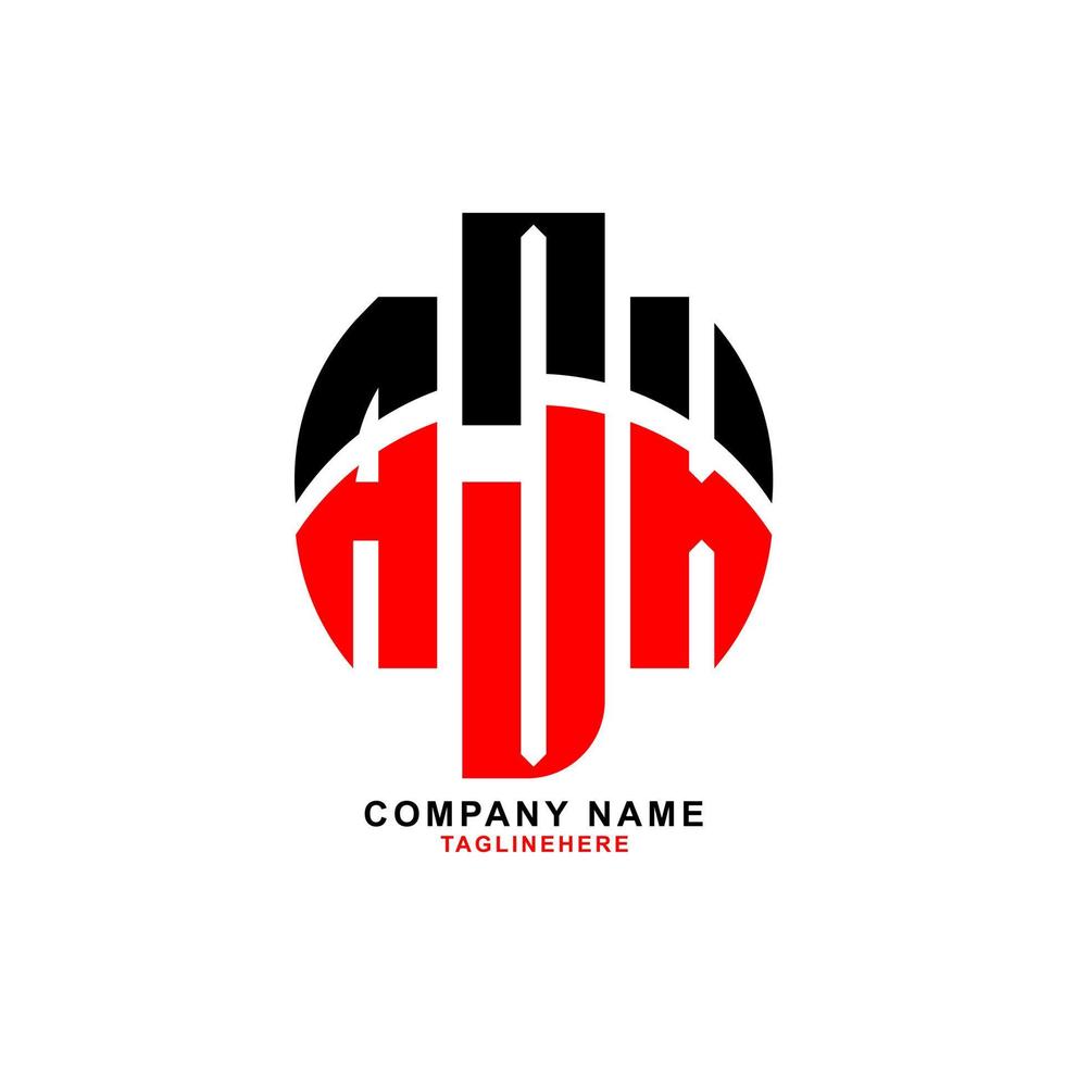 diseño creativo del logotipo de la letra ajx con fondo blanco vector