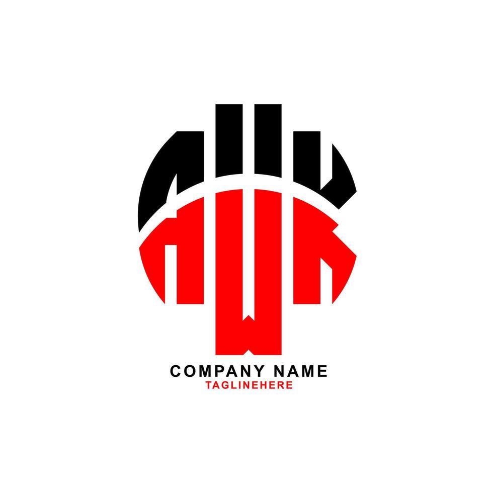 diseño creativo del logotipo de la letra awk con fondo blanco vector