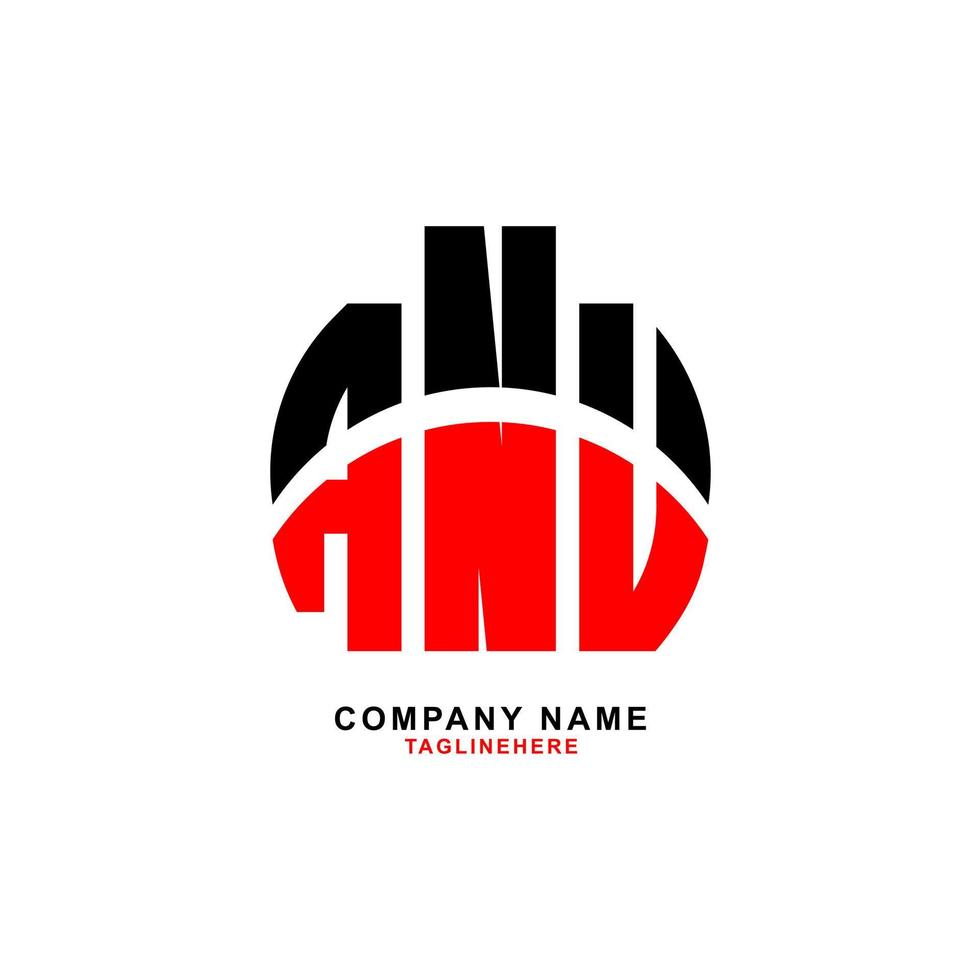diseño creativo del logotipo de la letra anu con fondo blanco vector