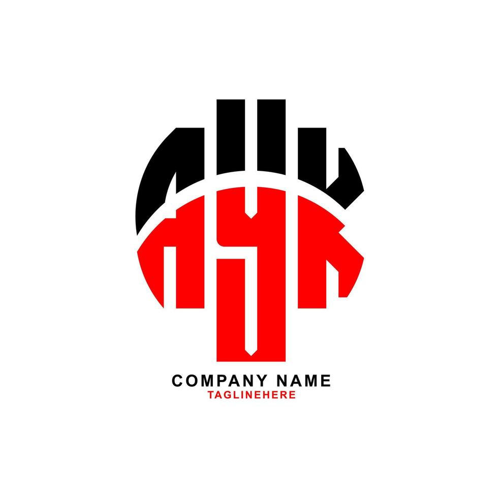 creative AYK letter logo design with white background vector