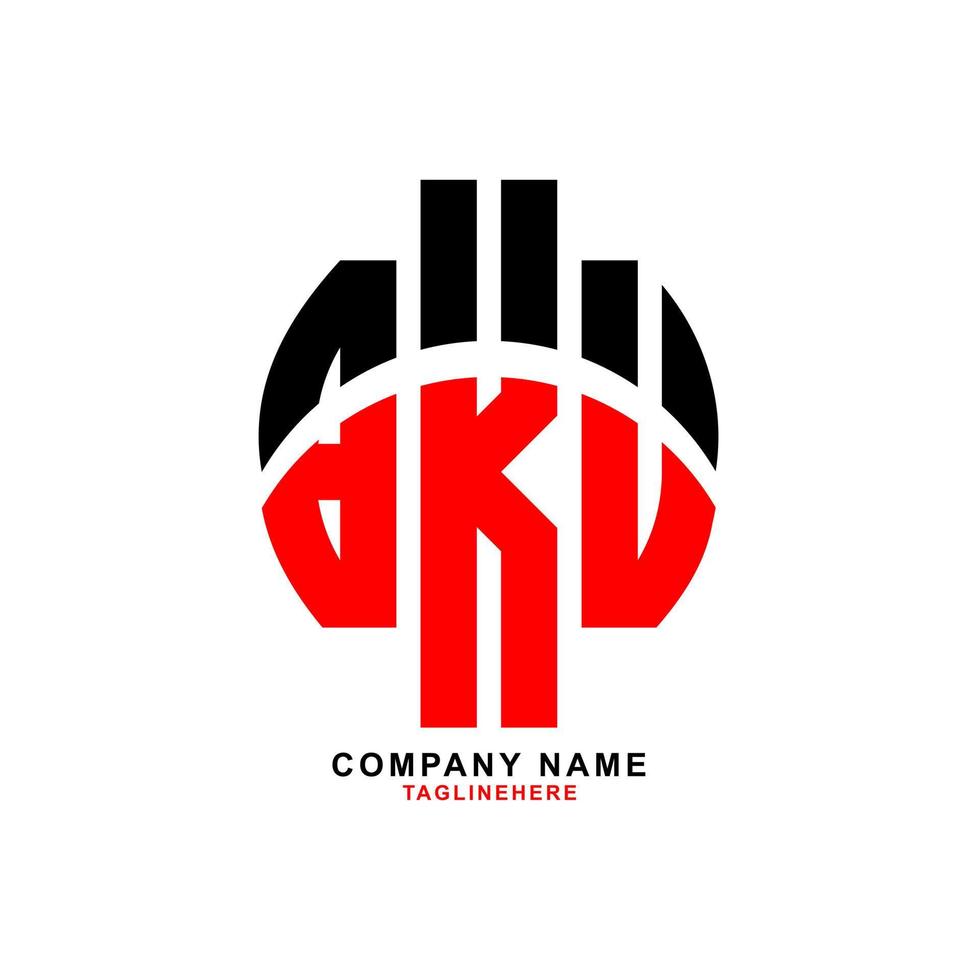 diseño creativo del logotipo de la letra bku con fondo blanco vector