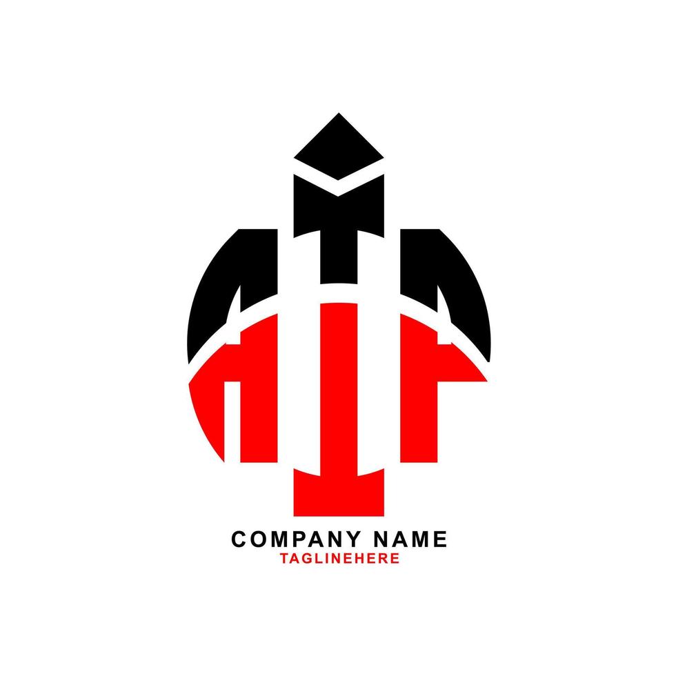 diseño creativo del logotipo de la letra aip con fondo blanco vector