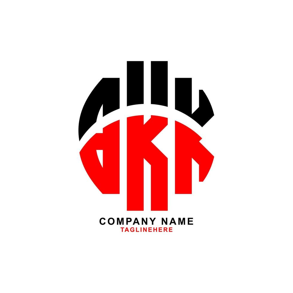 diseño creativo del logotipo de la letra bkk con fondo blanco vector
