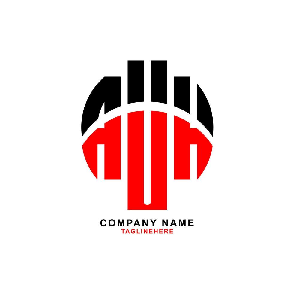 diseño creativo del logotipo de la letra auh con fondo blanco vector