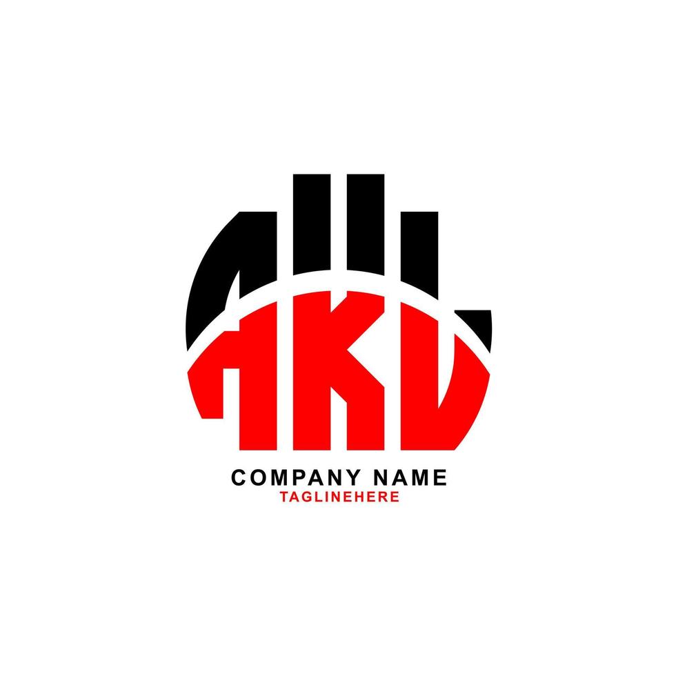 creative AKL letter logo design with white background vector