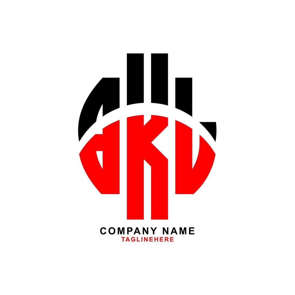 diseño creativo del logotipo de la letra bkl con fondo blanco vector