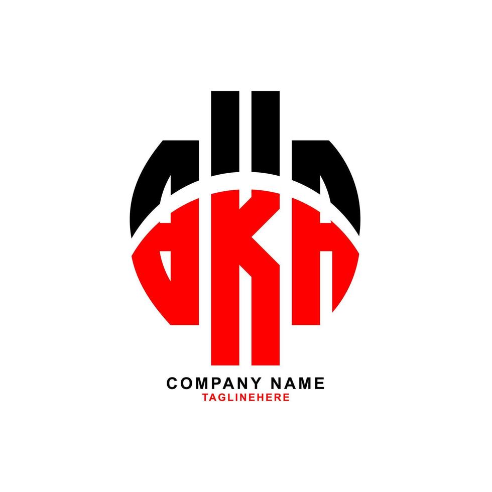 creative BKA letter logo design with white background vector