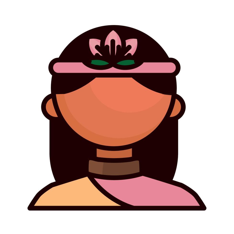 personaje indio femenino vector