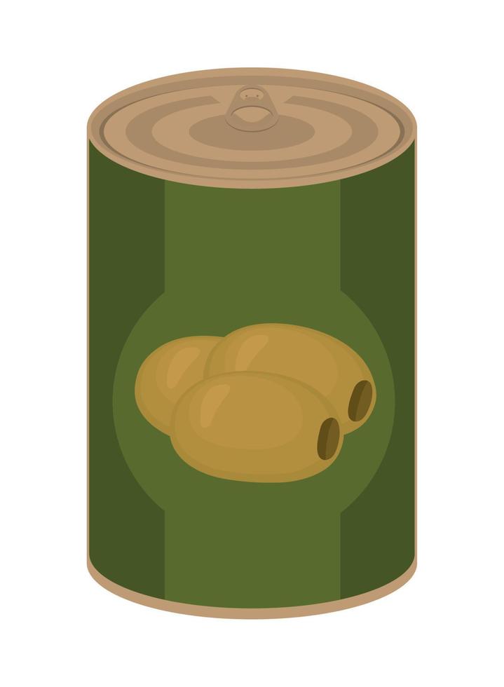 canned food olives vector